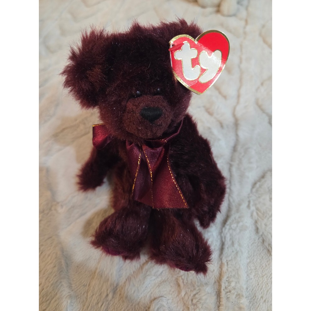 Ty Attic Treasures Beargundy Plush Bear Burgundy Jointed 1993 Collectible 6002